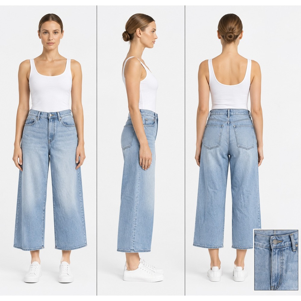 Express Relaxed Wide Leg Rigid Jeans Womens 12R Blue Denim Whisker High Rise